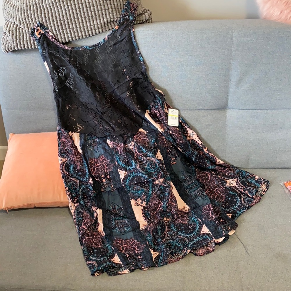 Free People Count me in Trapeze top nwt black